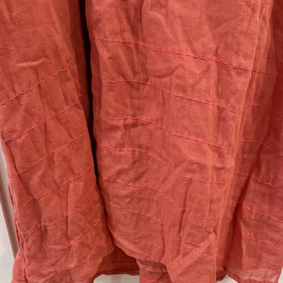 Sundry Puff Sleeve Cotton Dress in Rust - Picture 8 of 13